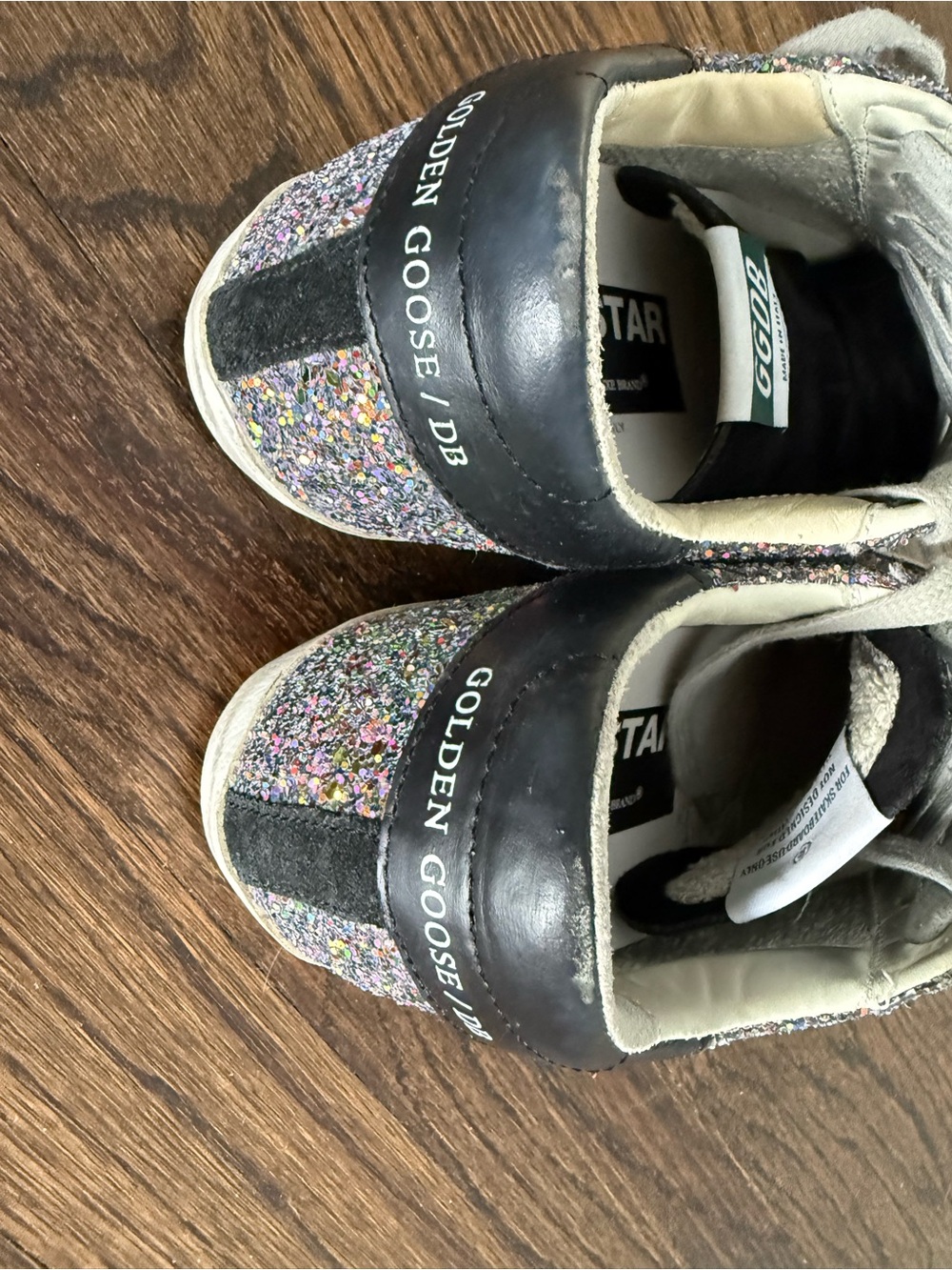 Golden Goose Holographic Glitter Sneakers with Blue Star Sz 35 - Picture 2 of 12